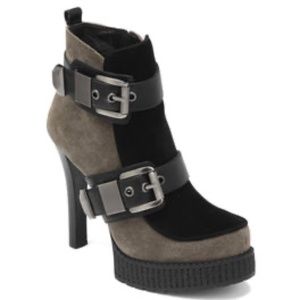 BCBG Warner Oil Calf Suede 5.5 Platform Booties